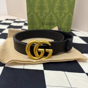 Women’s Gucci Black and Gold Belt